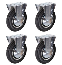 Zestaw 4 x Kółko stałe 125mm koło wózka gumowe
