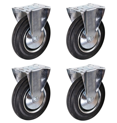 Zestaw 4 x Kółko stałe 125mm koło wózka gumowe