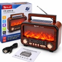 Radio Vintage Retro Solar głośnik z radiem AM/FM/SW i panelem słonecznym – efekt płomienia