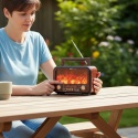 Radio Vintage Retro Solar głośnik z radiem AM/FM/SW i panelem słonecznym – efekt płomienia