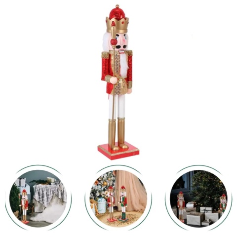 Drewniany dziadek do orzechów drewno duża figurka ozdoba świąteczna xl 60cm
