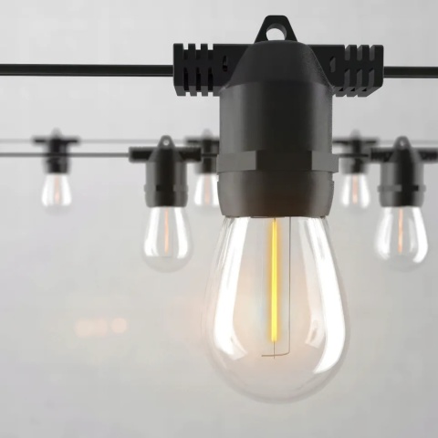 Girlanda ogrodowa solarna lampki xl ip44 20x żarówka led e27 zestaw 20m + pilot