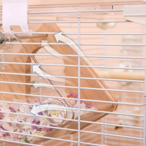 Klatka dla ptaków papug na ptaki woliera akrylowa przezroczysta akcesoria zestaw 48cm