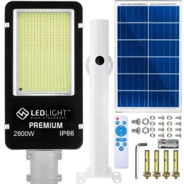 Lampa uliczna solarna 1014 led panel uchwyt pilot premium ip66 2800w