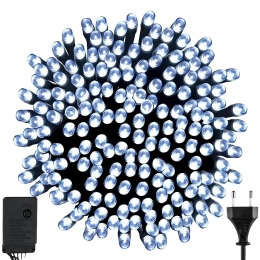 Lampki choinkowe 200 led wewnętrzne programator 8 trybów biały zimny 16m premium