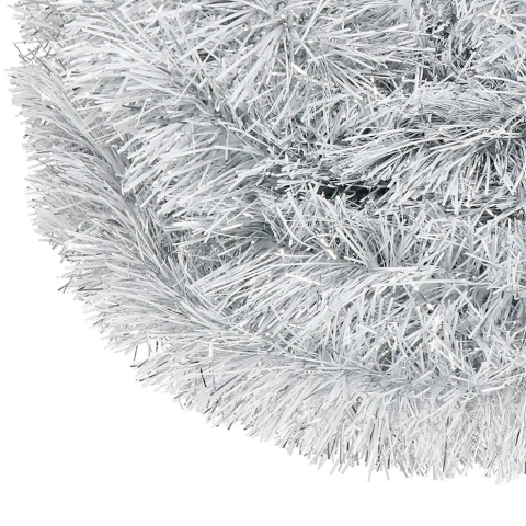 Łańcuch choinkowy na choinkę srebrny girlanda choinkowa srebrna 10cm 6m