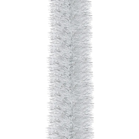 Łańcuch choinkowy na choinkę srebrny girlanda choinkowa srebrna 10cm 6m