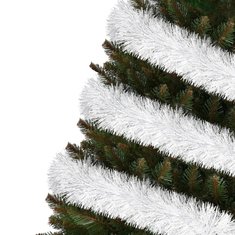Łańcuch choinkowy na choinkę srebrny girlanda choinkowa srebrna 10cm 6m
