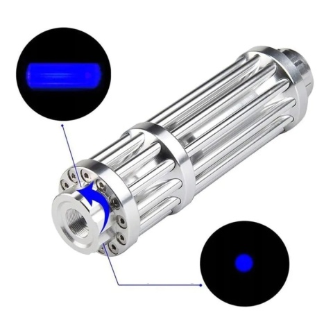 Laser wskaźnik laserowy mocny punktowy niebieski ładowarka nakładki walizka zestaw ASG