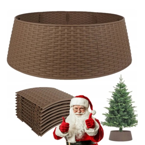 Osłona pod choinkę na święta stojak choinkowy efekt rattan składana osłonka ozdoba świąteczna 65cm