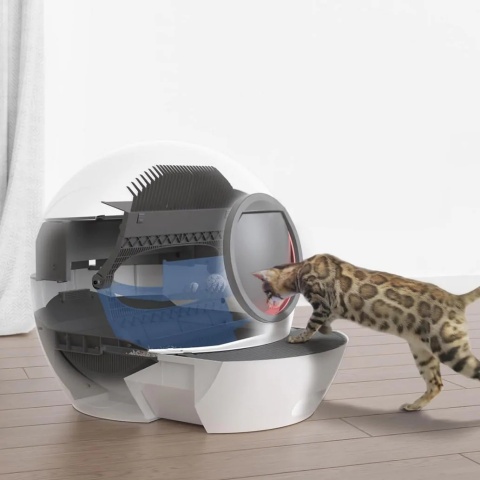 PREMIUM Kuweta samoczyszcząca dla kota inteligentna smart wifi aplikacja 60l