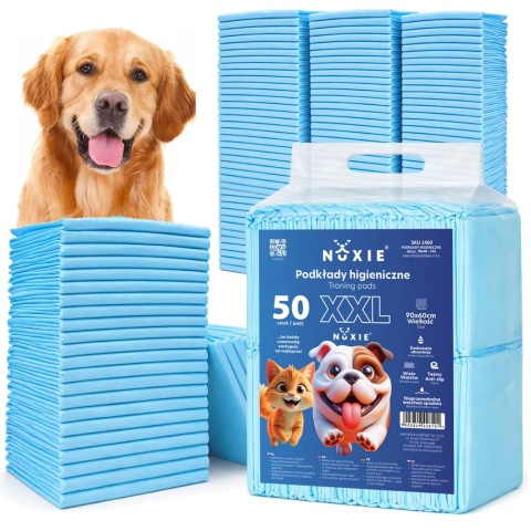 Mata dla psa psów podkłady higieniczne niebieskie xxl 50szt 60x90cm