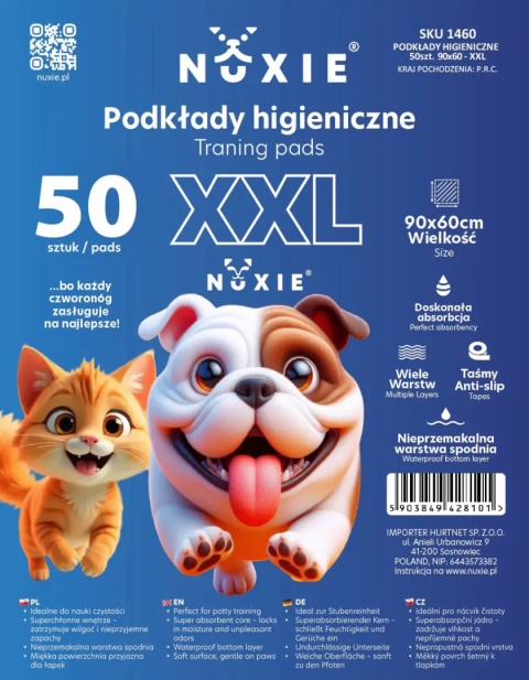 Mata dla psa psów podkłady higieniczne niebieskie xxl 50szt 60x90cm