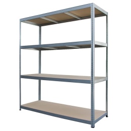 Regał metalowy magazynowy garażowy srebrny 4 półki 1200kg 180x160x60