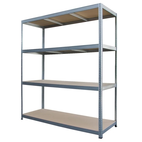 Regał metalowy magazynowy garażowy srebrny 4 półki 1200kg 180x160x60