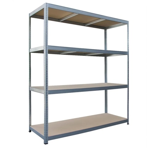 Regał metalowy magazynowy garażowy srebrny 4 półki 1200kg 180x160x60
