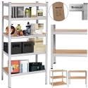 Regał metalowy magazynowy garażowy srebrny 5 półek 1000kg 205x120x40