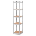 Regał metalowy magazynowy garażowy srebrny 5 półek 180x40x40