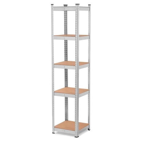 Regał metalowy magazynowy garażowy srebrny 5 półek 180x40x40