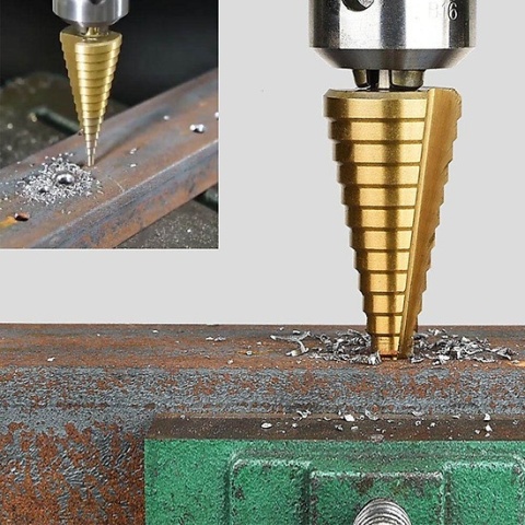WIERTŁO STOŻKOWE STOPNIOWE CHOINKOWE TYTAN HSS DO METALU 4-52MM
