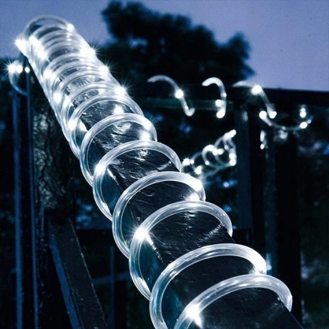 Wąż świetlny zewnętrzny led lampki biały zimny ip44 20m