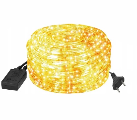 Wąż świetlny zewnętrzny led lampki biały ciepły ip44 10m