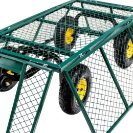 Wózek ogrodowy ogrodniczy transportowy taczki przyczepka plandeka zielony 250l 550kg