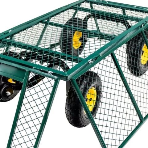Wózek ogrodowy ogrodniczy transportowy taczki przyczepka plandeka zielony 250l 550kg