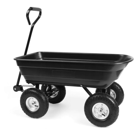 Wózek ogrodowy ogrodniczy transportowy taczki wywrotka przyczepka czarna 80l 300kg