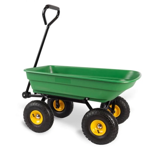 Wózek ogrodowy ogrodniczy transportowy taczki wywrotka przyczepka zielona 80l 300kg