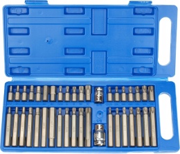 ZESTAW BITÓW KLUCZY IMBUS SPLINE TORX 40 el BITY WALIZKA+ADAPTERY 1/2, 3/8