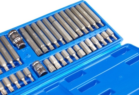ZESTAW BITÓW KLUCZY IMBUS SPLINE TORX 40 el BITY WALIZKA+ADAPTERY 1/2, 3/8
