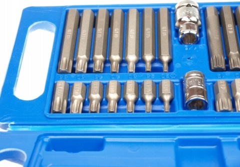 ZESTAW BITÓW KLUCZY IMBUS SPLINE TORX 40 el BITY WALIZKA+ADAPTERY 1/2, 3/8