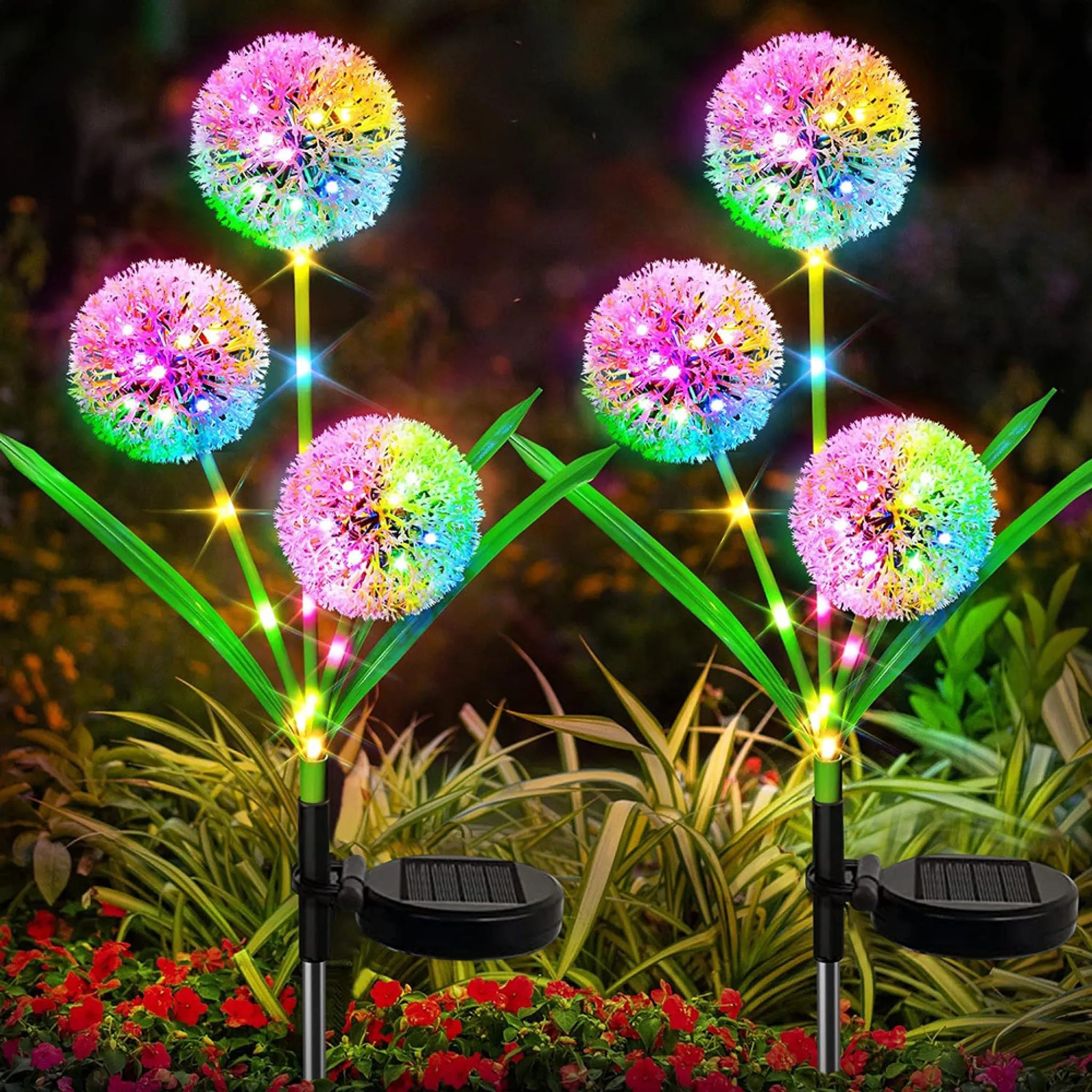 2x LAMPA DEKORACYJNA SOLARNA LED KWIAT OGRODOWA WBIJANA LAMPKI SOLARNE Kolor biały