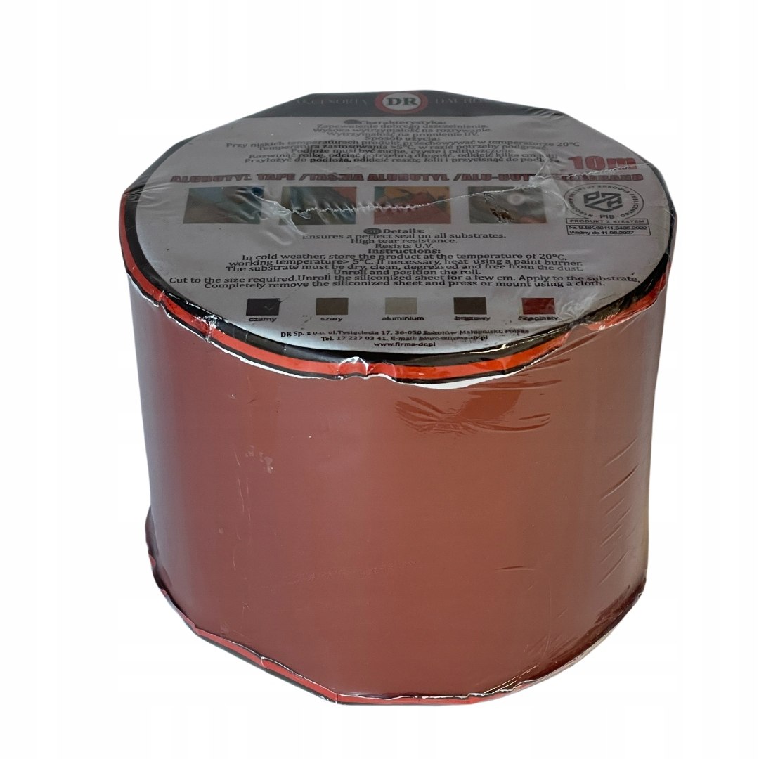 ALUBUTYL Aluminiowa taśma dekarska BUTYLOWA gr.0,70mm - 150mm x 10 mb CEGŁA