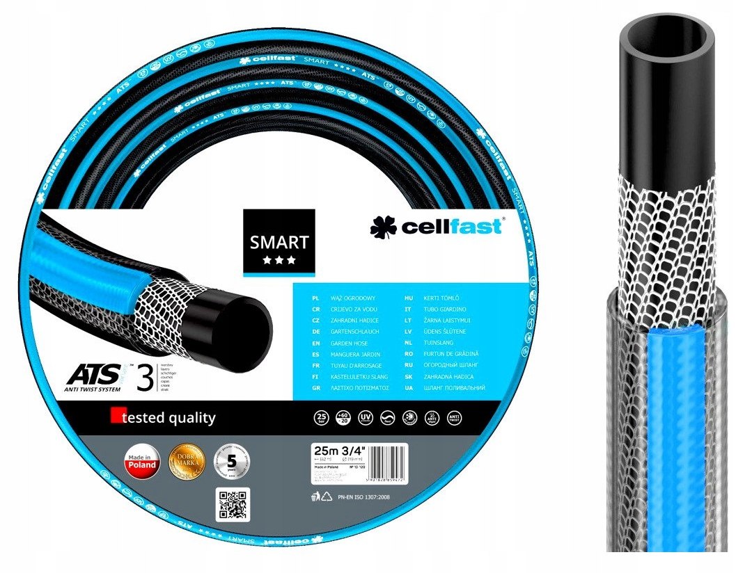 CELLFAST 13-120 WĄŻ OGRODOWY SMART ATSV 3/4'' 25 m Marka Cellfast