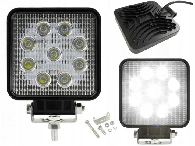 LAMPA ROBOCZA 9 LED 12V KWADRATOWA HALOGEN Producent części inny