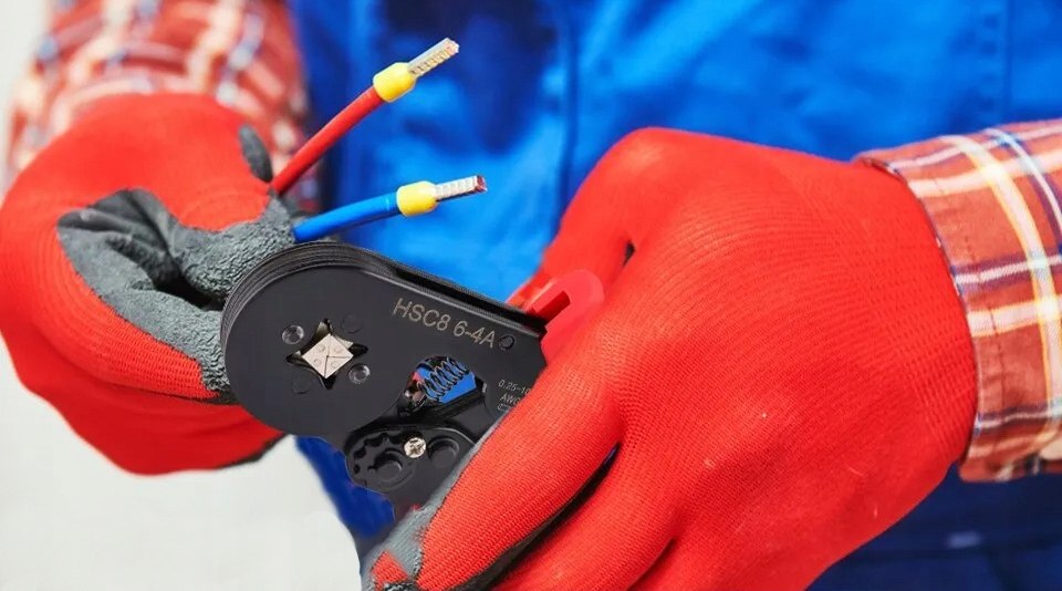 ZACISKARKA PRASKA TULEJEK KONEKTORÓW KOŃCÓWEK KABLI PRZEWODÓW ZESTAW x1200 Kolor czerwony